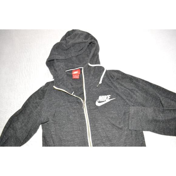 46237-a Nike Casual Athletic Jacket With Pocket Gray Cotton Size Medium Womens - Picture 7 of 8
